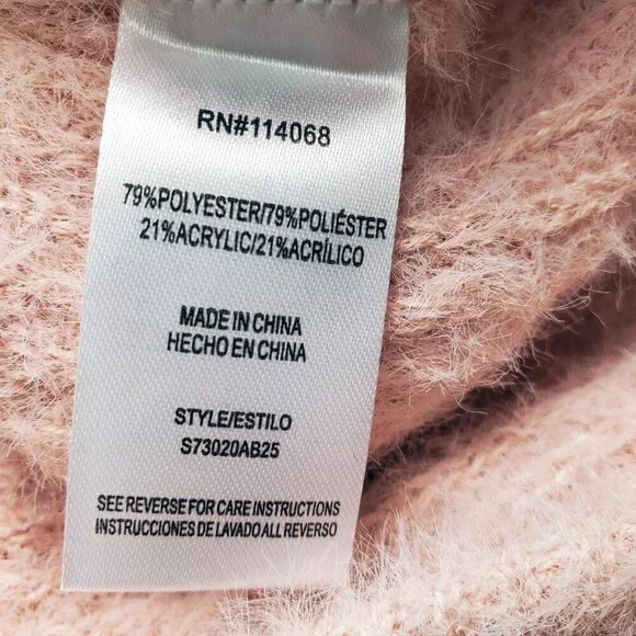 Mimi Chica Fuzzy Plush Hairy Sweater Skirt Blush Light Pink M - Picture 5 of 10